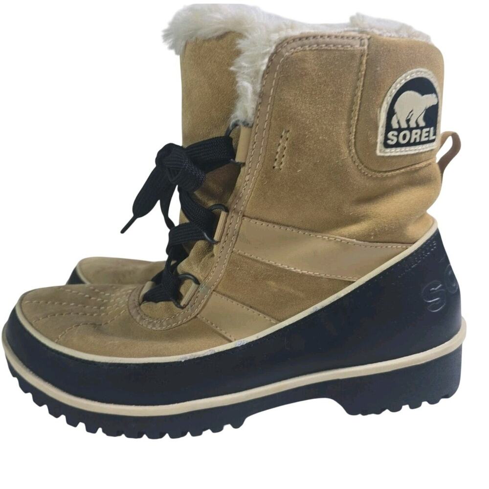 Sorel Tivoli II Waterproof Duck Fleece Leather Winter Boots Shoes Womens 9 Tan